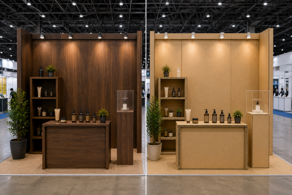 木製什器とダンボール什器を比較！展示会で選ぶ基準と特徴